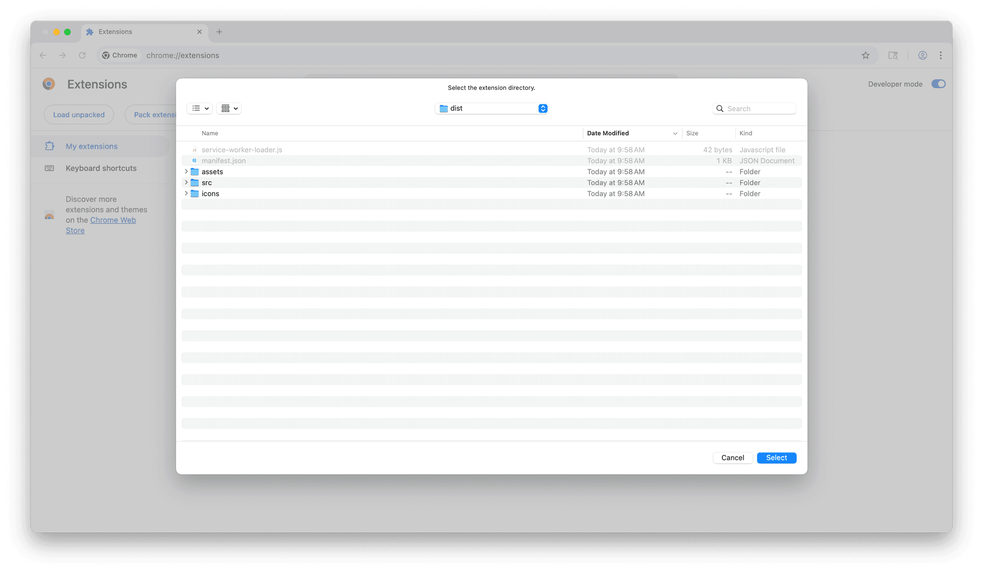 Step 3: Load Unpacked Extension